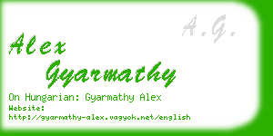alex gyarmathy business card